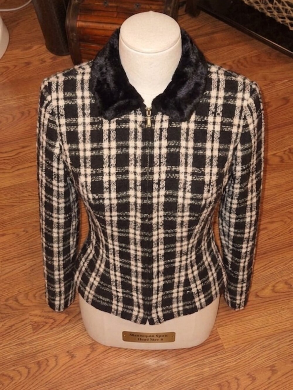 Vintage Donna Morgan Cropped Boucle Jacket 1990's Women's Size 8